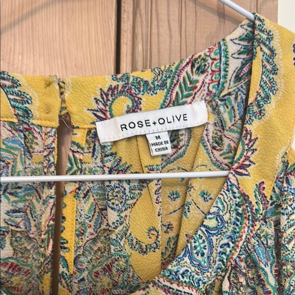 Anne Klein Yellow Blue Smocked Tank Top - Picture 2 of 2